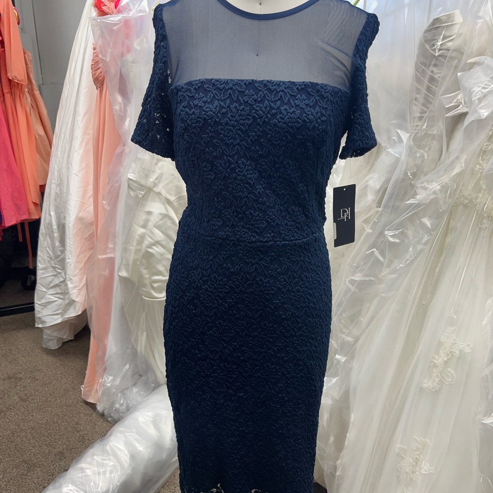 Elegant Navy Lace Dress